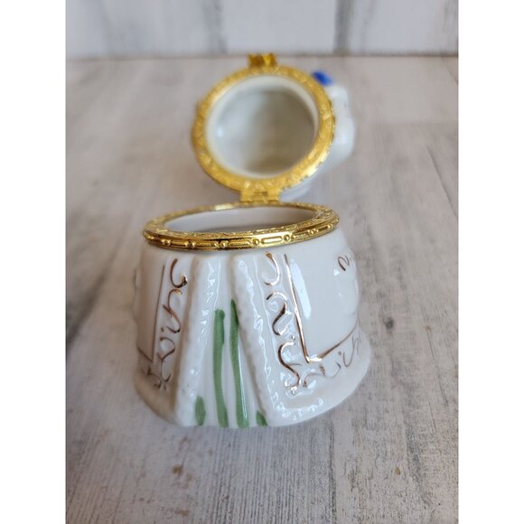 Vintage Santa Claus white trinket box xmas figure decor - Picture 6 of 8